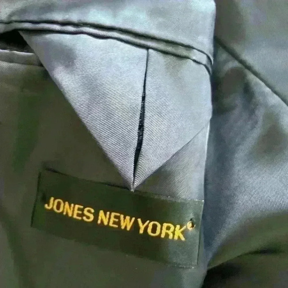 Jones New York Blazer Men 42R Navy Wool Sports Coat Jacket 3 Bronze Button Front - Picture 5 of 7